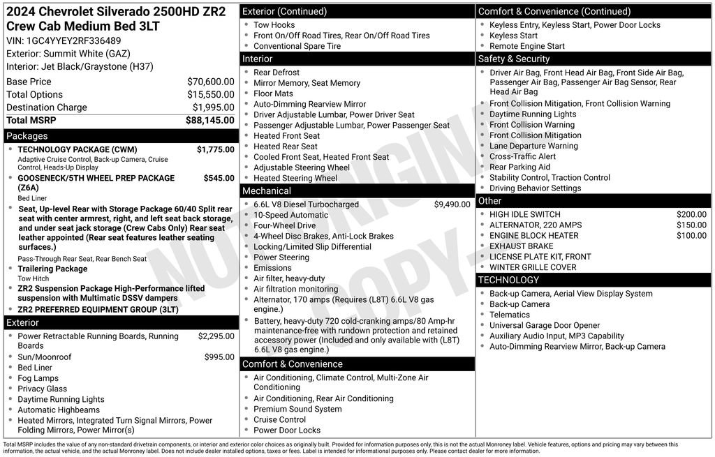 Used 2024 Chevrolet Silverado 2500 ZR2 w/ Technology Package AWD/4WD image 6