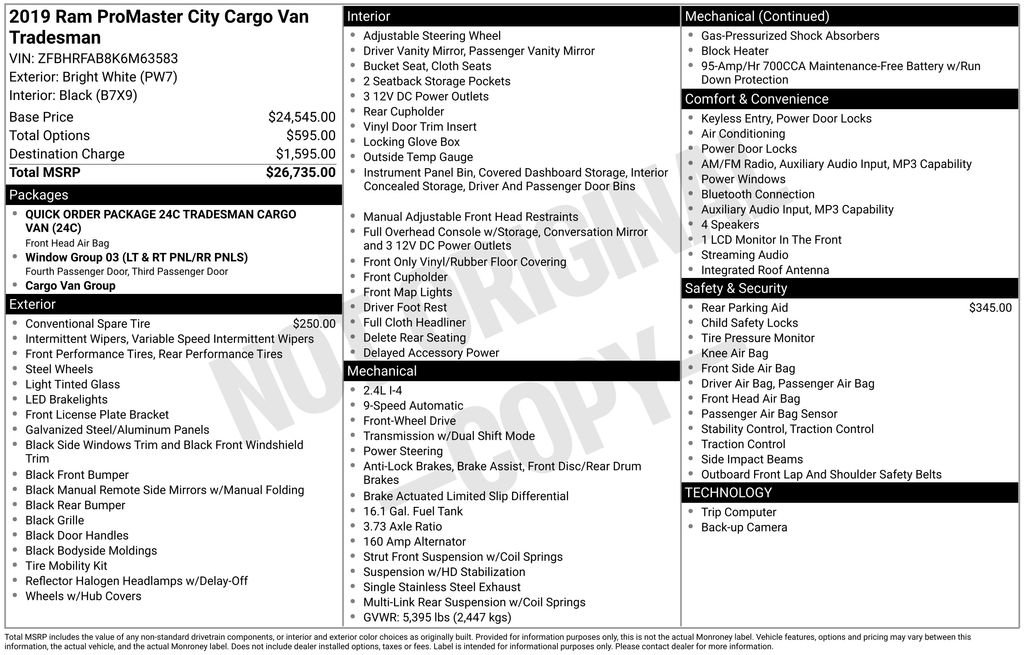 Used 2019 RAM ProMaster City Tradesman FWD image 33