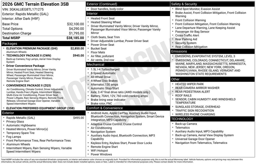 New 2026 GMC Terrain Elevation w/ Elevation Premium Package image 9