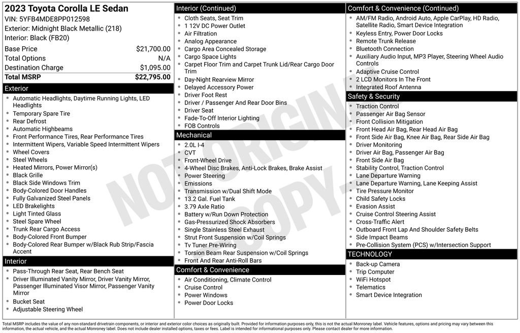Used 2023 Toyota Corolla LE image 6