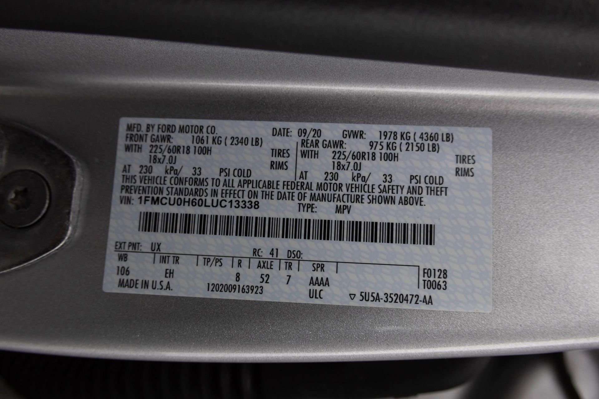 Used 2020 Ford Escape SEL FWD image 51