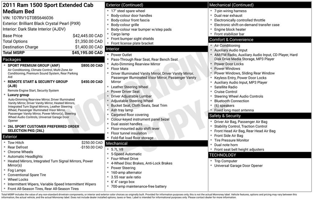 Used 2011 RAM 1500 Sport w/ Sport Premium Group image 34
