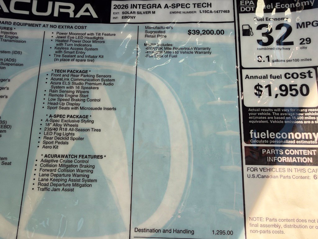 Used 2026 Acura Integra A-Spec w/ Technology Package FWD image 35