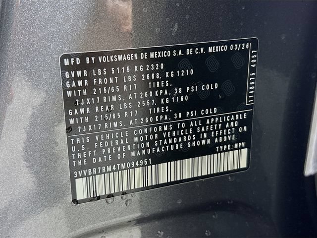 New 2026 Volkswagen Tiguan S AWD/4WD image 30