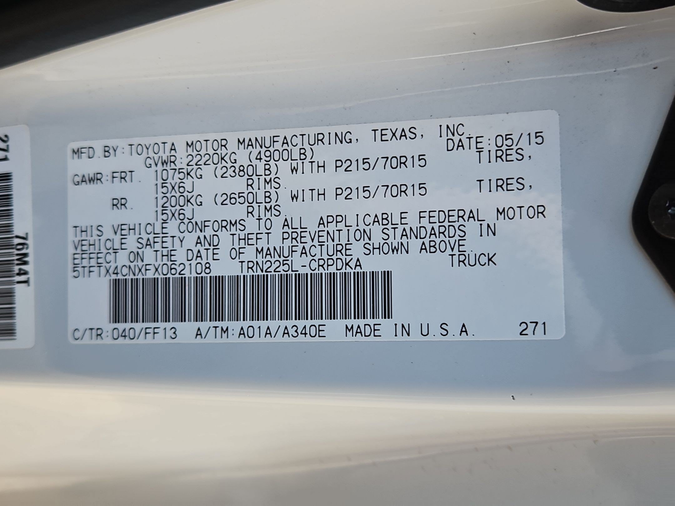 Used 2015 Toyota Tacoma 2WD Access Cab w/ Convenience Package image 30