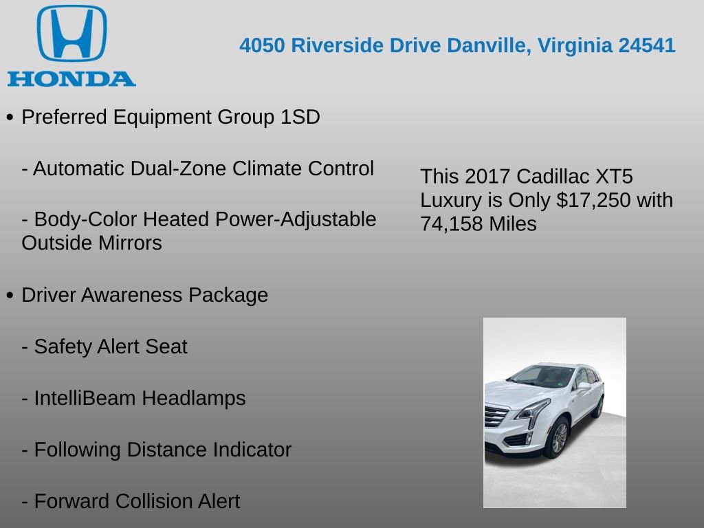 Used 2017 Cadillac XT5 Luxury w/ Driver Awareness Package image 7