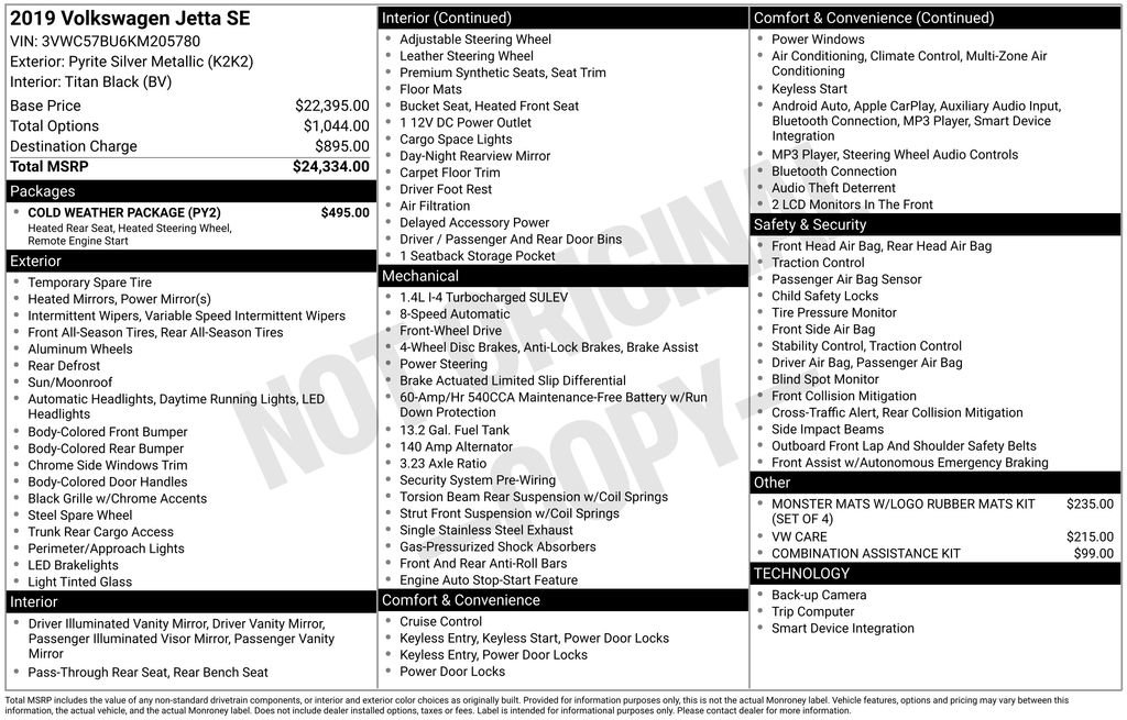 Used 2019 Volkswagen Jetta SE w/ Cold Weather Package image 36