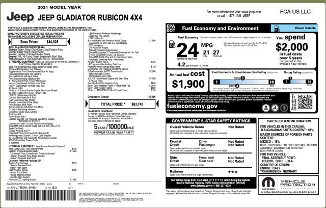 Used 2021 Jeep Gladiator Rubicon AWD/4WD image 75