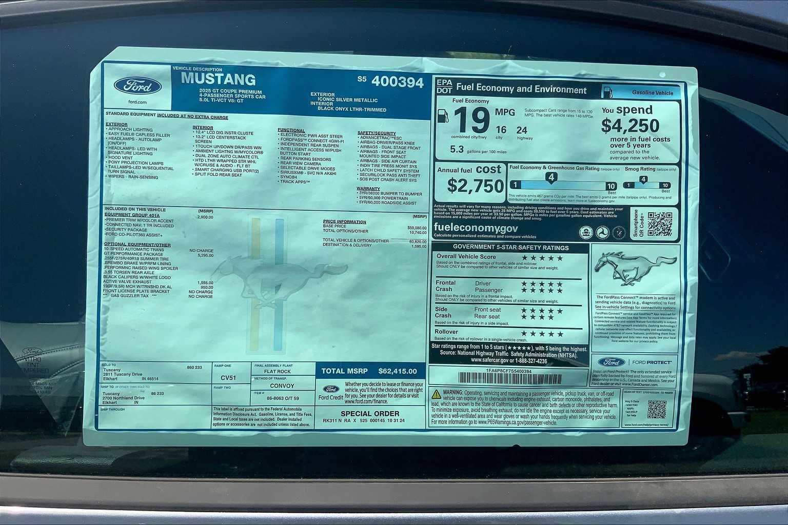 New 2025 Ford Mustang GT Premium w/ GT Performance Package image 17