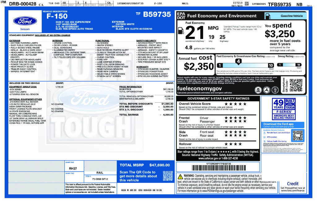 New 2026 Ford F150 STX w/ Equipment Group 200A RWD image 4