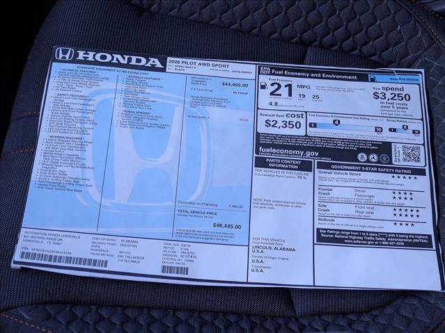 New 2026 Honda Pilot Sport image 18