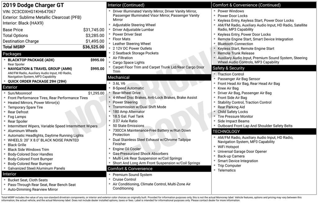 Used 2019 Dodge Charger GT w/ Navigation & Travel Group RWD image 6