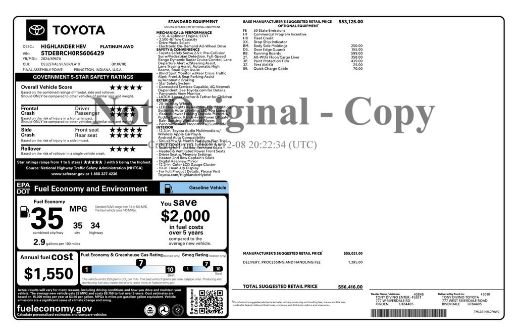 Used 2024 Toyota Highlander Platinum image 4