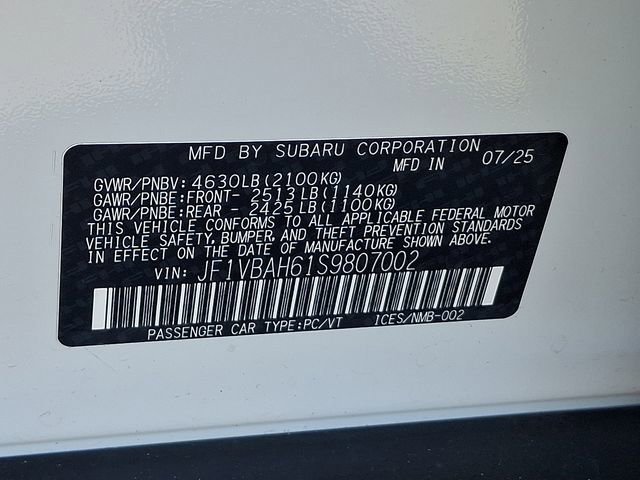 Certified 2025 Subaru WRX Premium w/ Popular Package #1A image 26