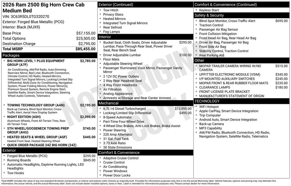 New 2026 RAM 2500 Big Horn AWD/4WD image 4