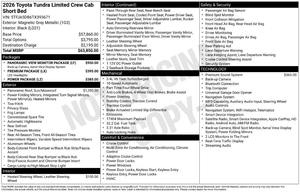 Used 2026 Toyota Tundra Limited AWD/4WD image 6