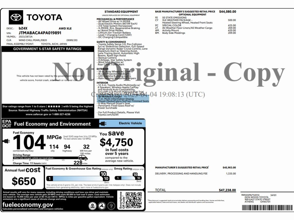 Used 2023 Toyota bZ4X XLE image 2