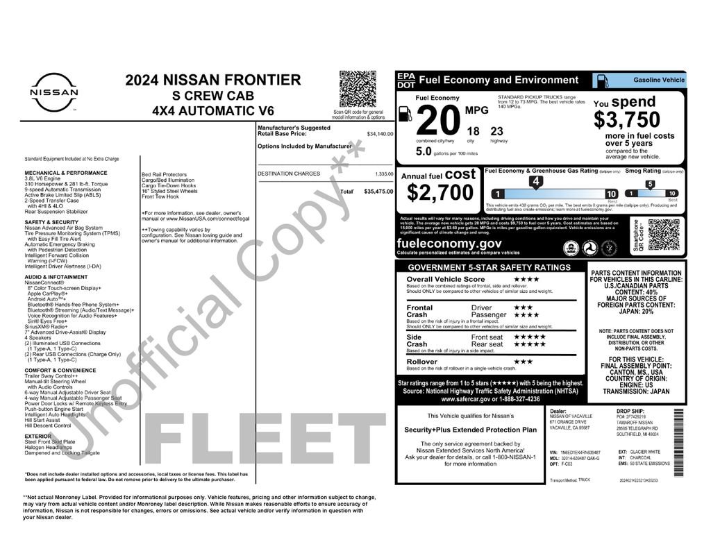 Used 2024 Nissan Frontier S AWD/4WD image 12