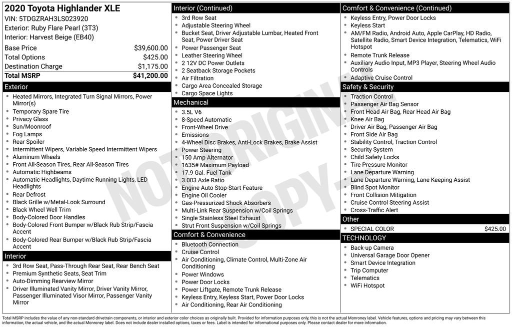 Used 2020 Toyota Highlander XLE FWD image 36