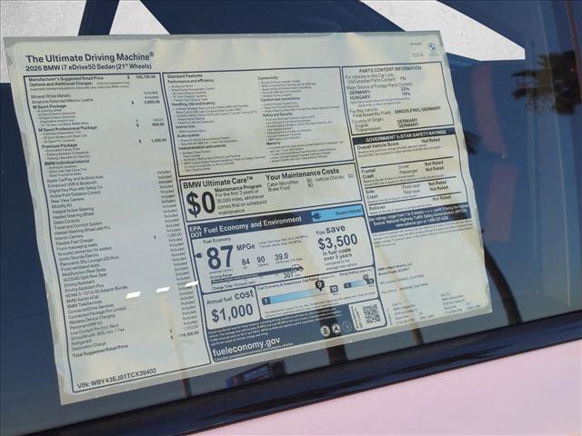 New 2026 BMW i7 eDrive50 w/ M Sport Package RWD image 18