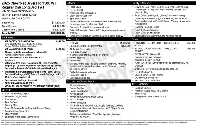 New 2025 Chevrolet Silverado 1500 W/T w/ WT Safety Package RWD image 27
