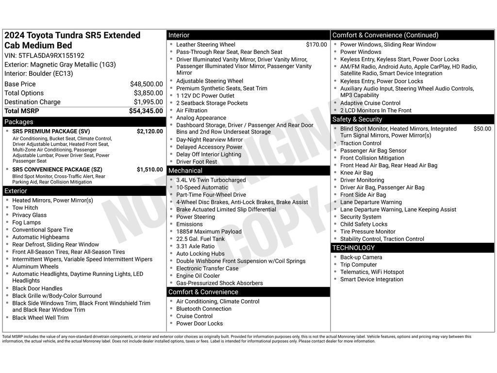 Used 2024 Toyota Tundra SR5 w/ SR5 Premium Package image 2