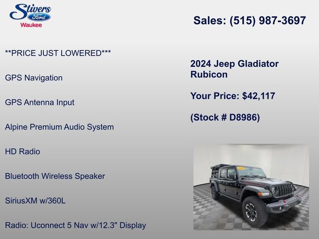 Used 2024 Jeep Gladiator Rubicon w/ Technology Group AWD/4WD image 28