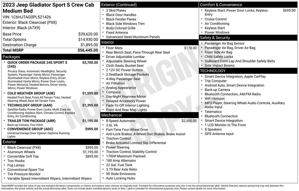 Used 2023 Jeep Gladiator Sport AWD/4WD image 8