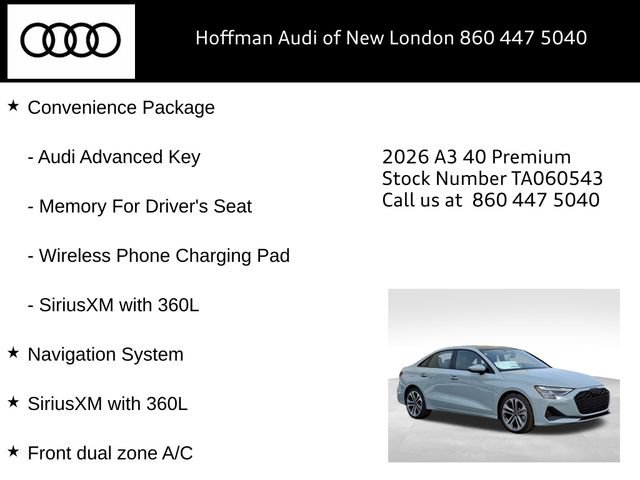 New 2026 Audi A3 2.0T Premium AWD/4WD image 12