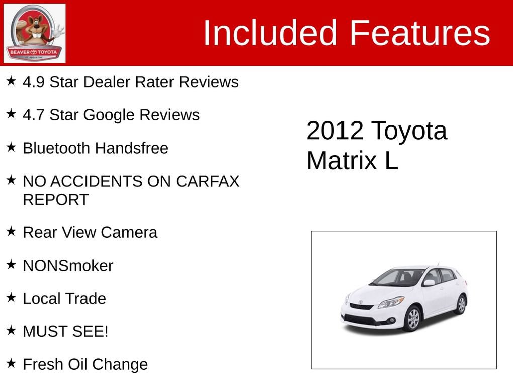 Used 2012 Toyota Matrix L w/ L Sport Pkg FWD image 4