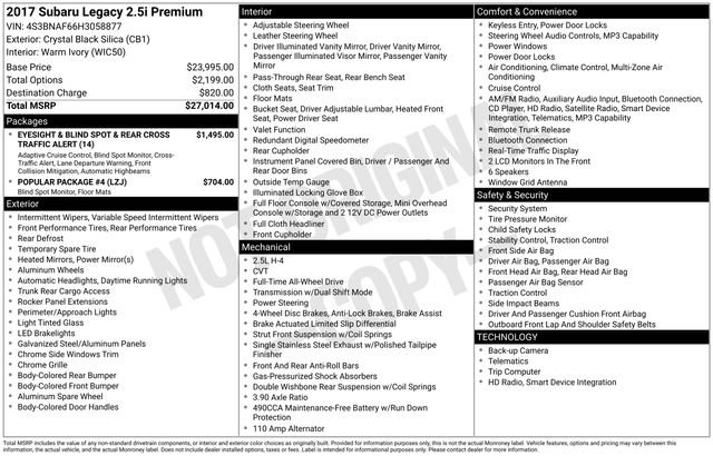 Used 2017 Subaru Legacy 2.5i Premium image 6