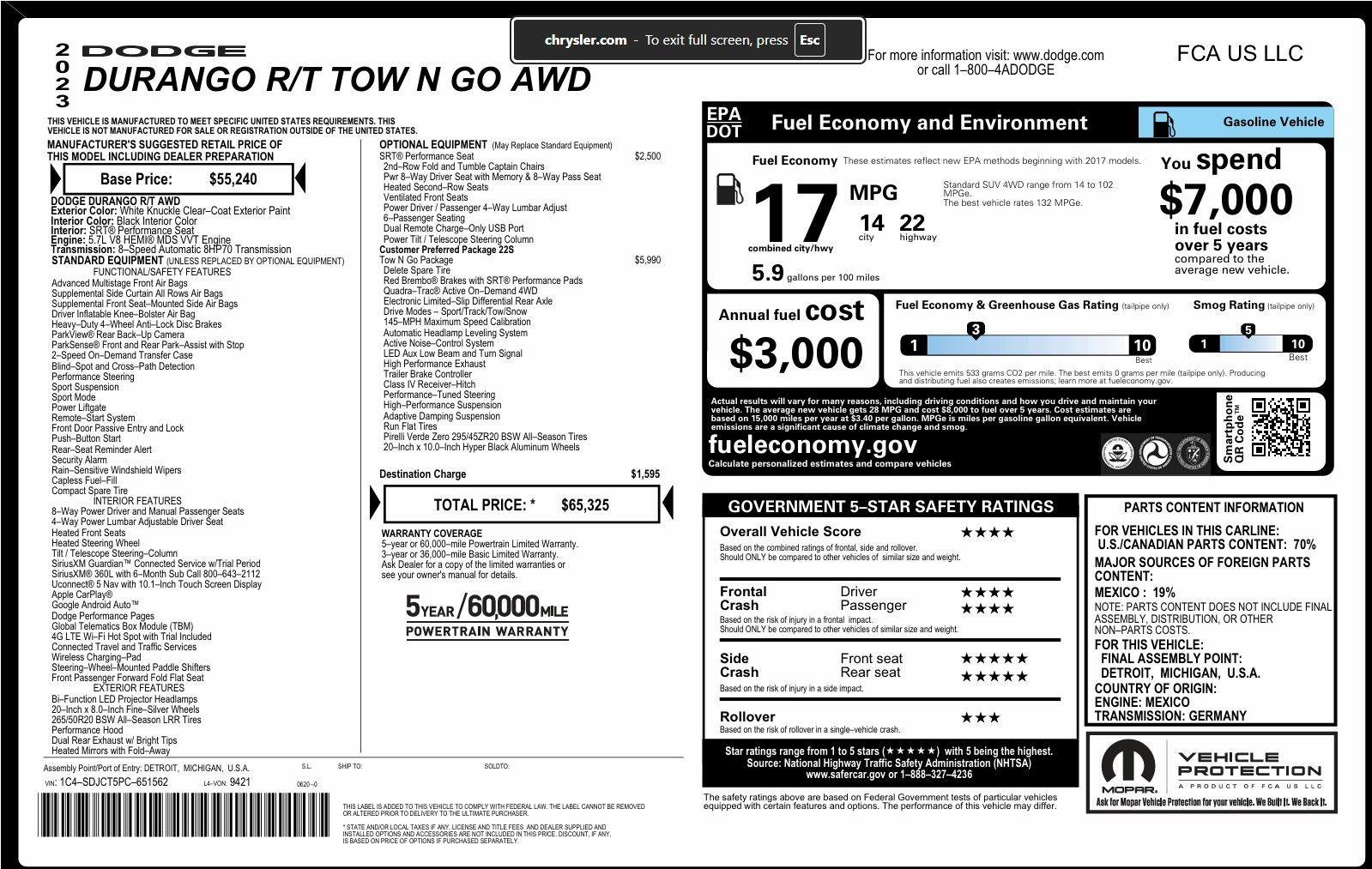 Used 2023 Dodge Durango R/T w/ Tow 'N Go Package AWD/4WD image 15