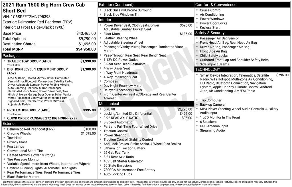 Used 2021 RAM 1500 Big Horn w/ Trailer Tow Group AWD/4WD image 9