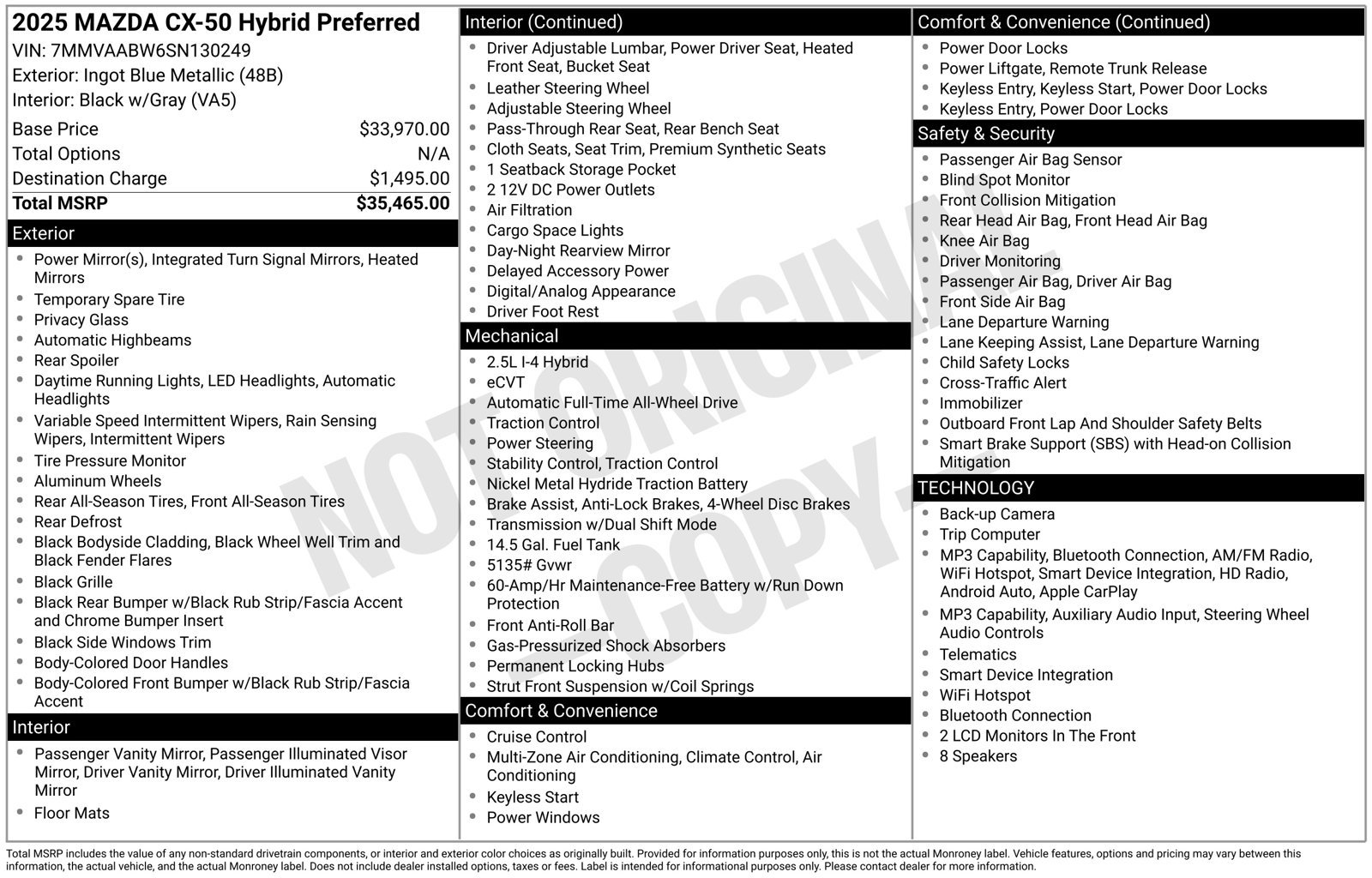 Certified 2025 MAZDA CX-50 2.5 Hybrid w/ Preferred Pkg AWD/4WD image 25