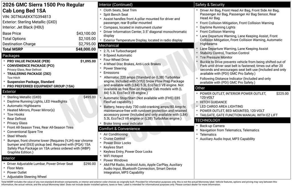 New 2026 GMC Sierra 1500 Pro w/ Pro Value Package AWD/4WD image 33