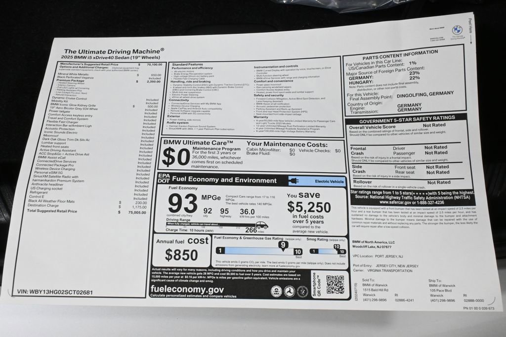 Used 2025 BMW i5 xDrive40 w/ Premium Package image 36