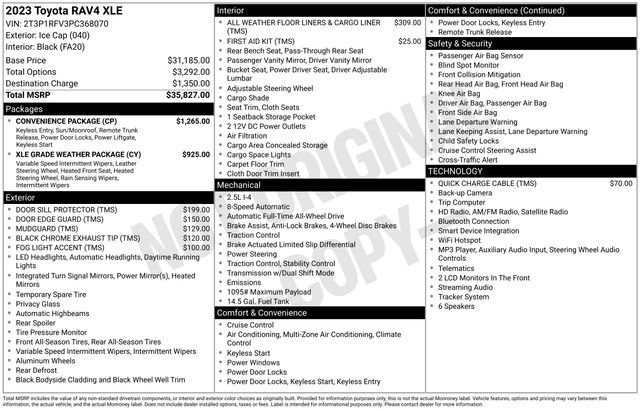Used 2023 Toyota RAV4 XLE w/ Convenience Package AWD/4WD image 15