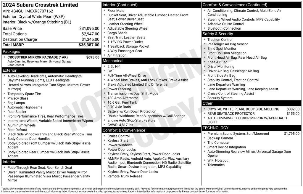 Certified 2024 Subaru Crosstrek 2.5i Limited w/ Crosstrek Mirror Package AWD/4WD image 26