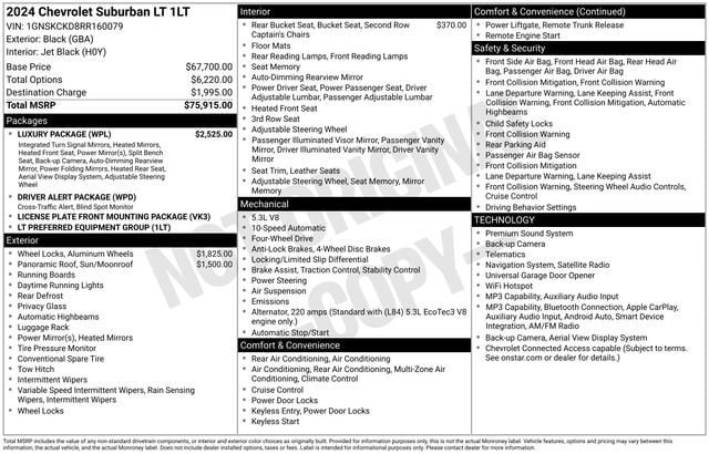 Used 2024 Chevrolet Suburban LT w/ Luxury Package AWD/4WD image 32