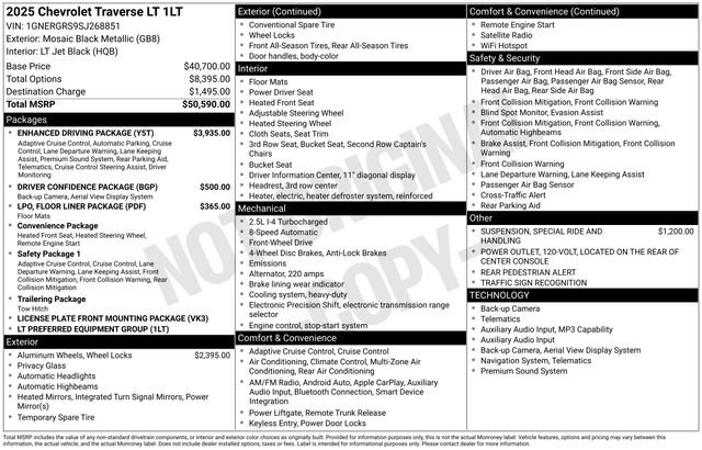 New 2025 Chevrolet Traverse LT w/ Enhanced Driving Package image 5