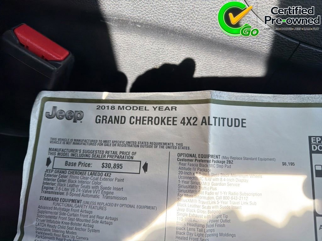 Used 2018 Jeep Grand Cherokee Altitude RWD image 36