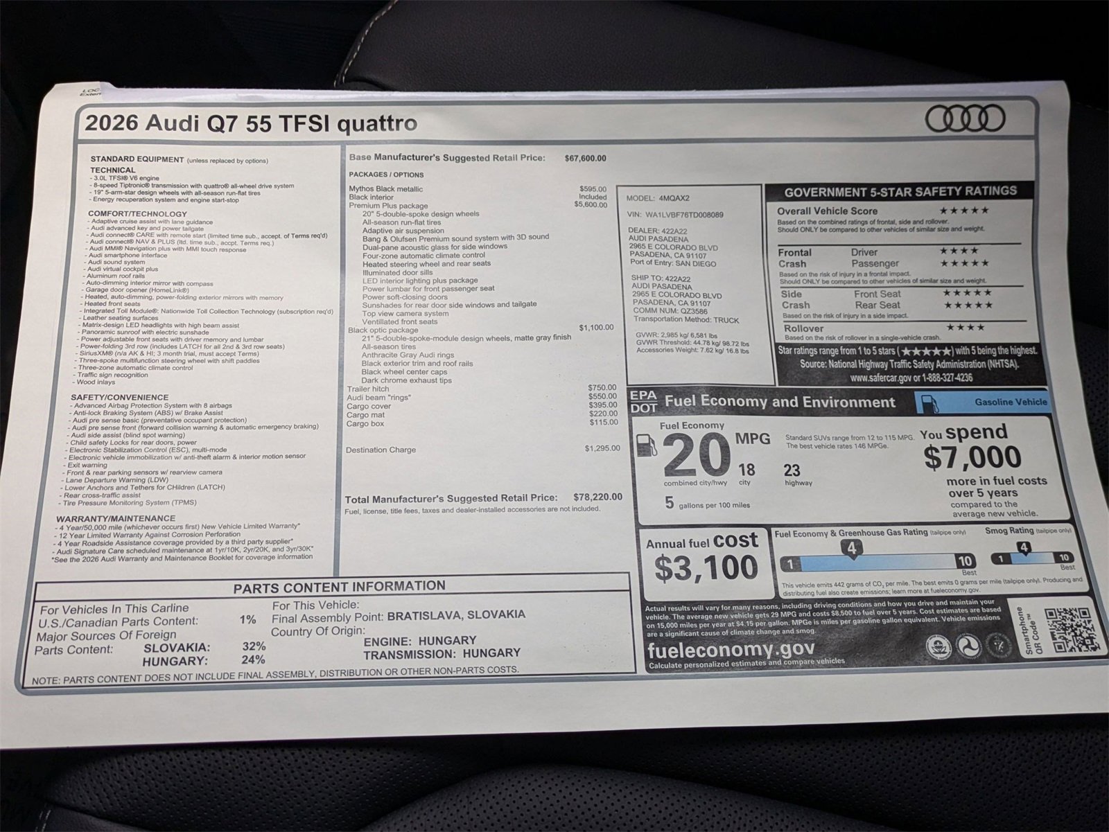 New 2026 Audi Q7 3.0T Premium Plus image 28
