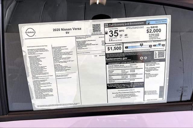 New 2025 Nissan Versa SV w/ Trunk Package image 32