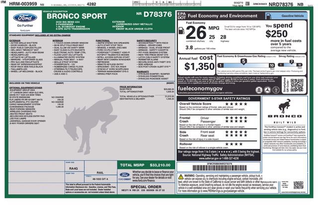Certified 2022 Ford Bronco Sport Big Bend w/ Convenience Package AWD/4WD image 11