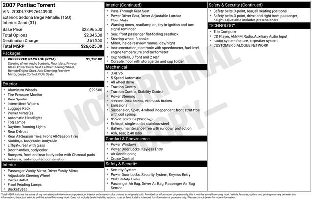Used 2007 Pontiac Torrent AWD w/ Preferred Package image 27