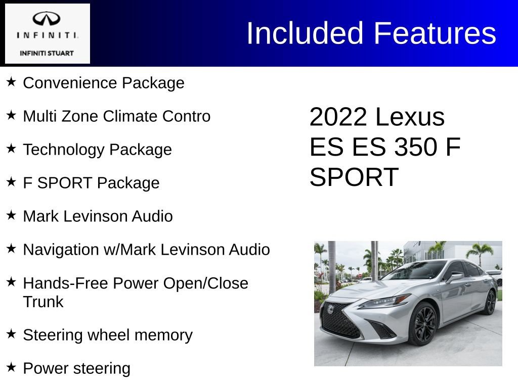 Used 2022 Lexus ES 350 F Sport w/ Accessory Package 2 image 3