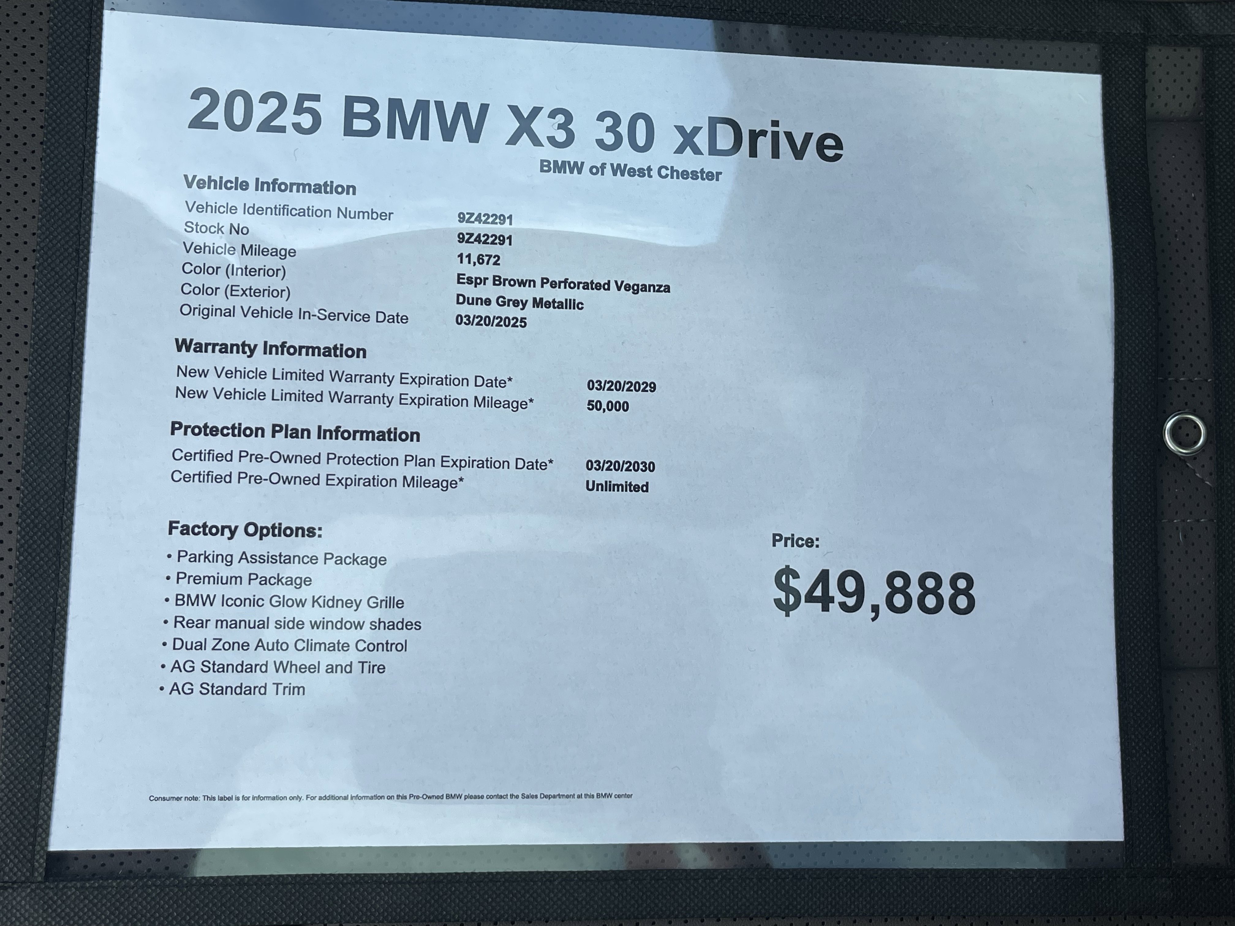 Certified 2025 BMW X3 xDrive30 AWD/4WD image 19