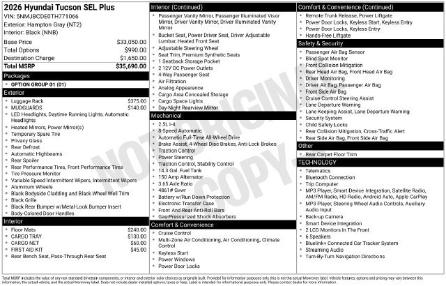 New 2026 Hyundai Tucson SEL Plus AWD/4WD image 11