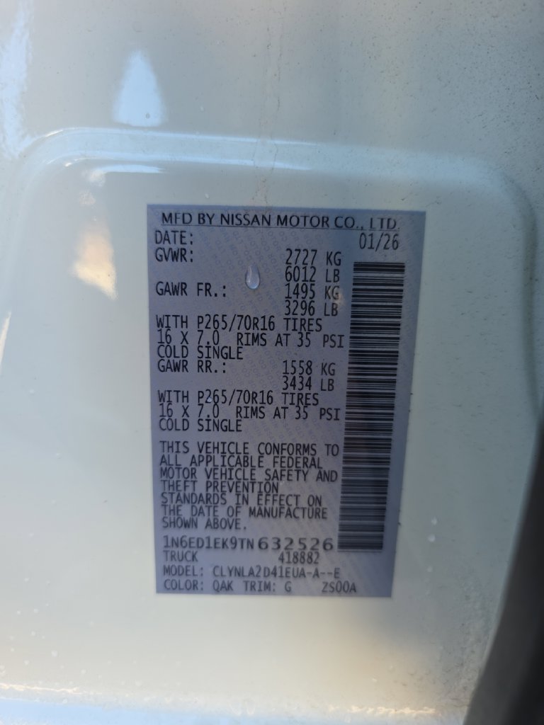 Certified 2026 Nissan Frontier S w/ Tow Package AWD/4WD image 18