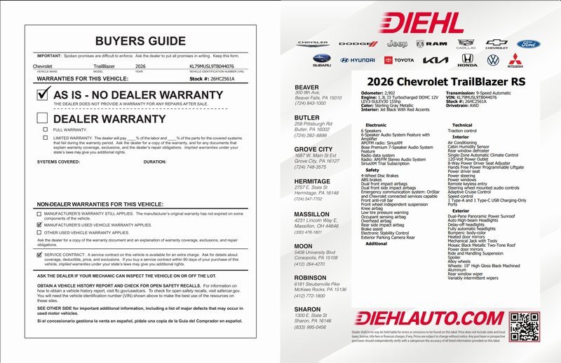 Certified 2026 Chevrolet TrailBlazer RS w/ Convenience Package image 41